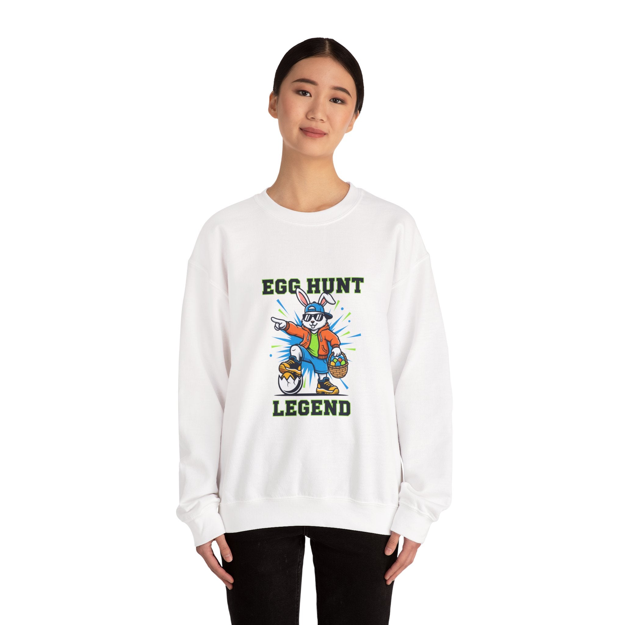 Egg Hunt Legend Crewneck Sweatshirt | boys Easter shirt, egg hunter