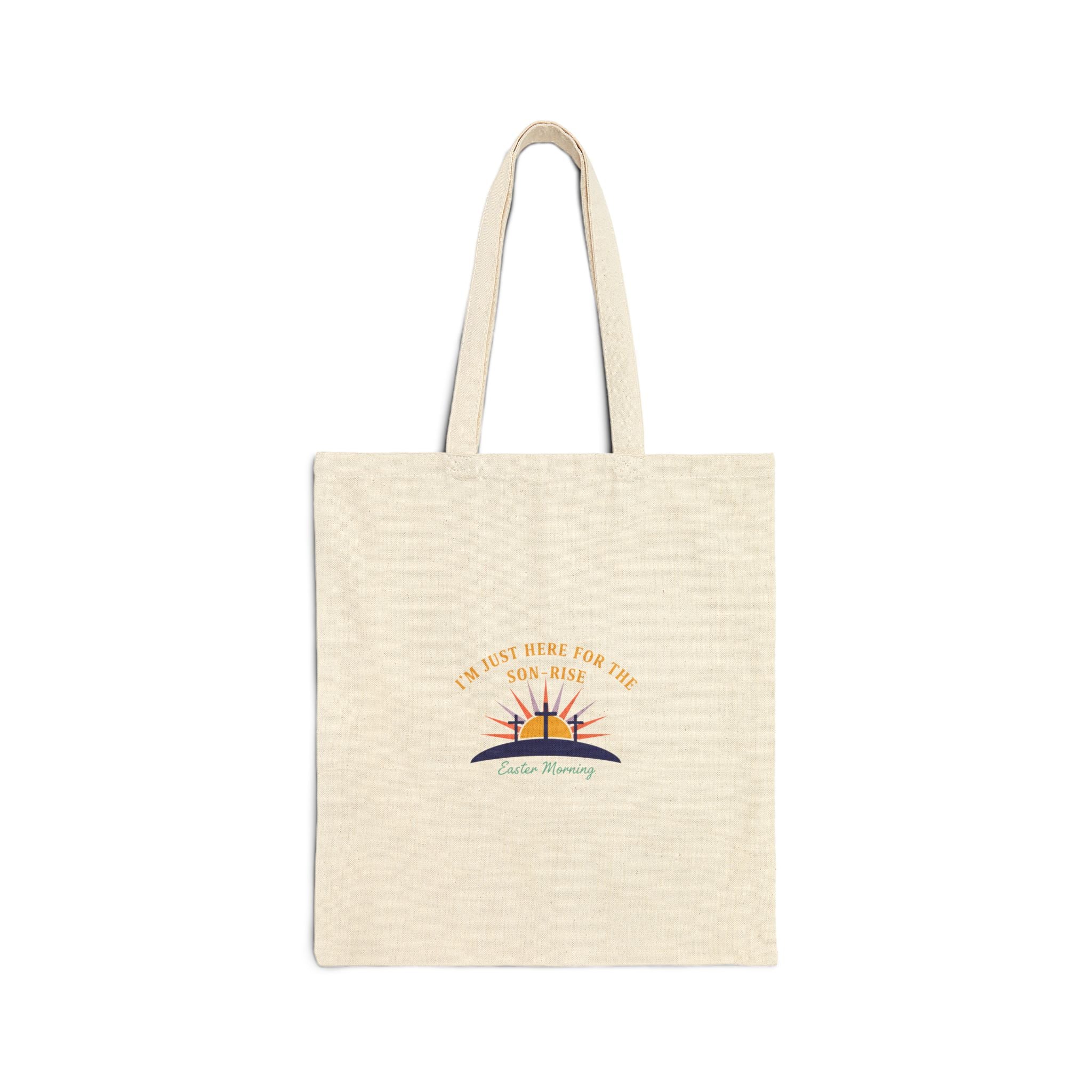 He Is Risen Sunrise Tote | Christian Easter Canvas Tote, Faith-Based Humor