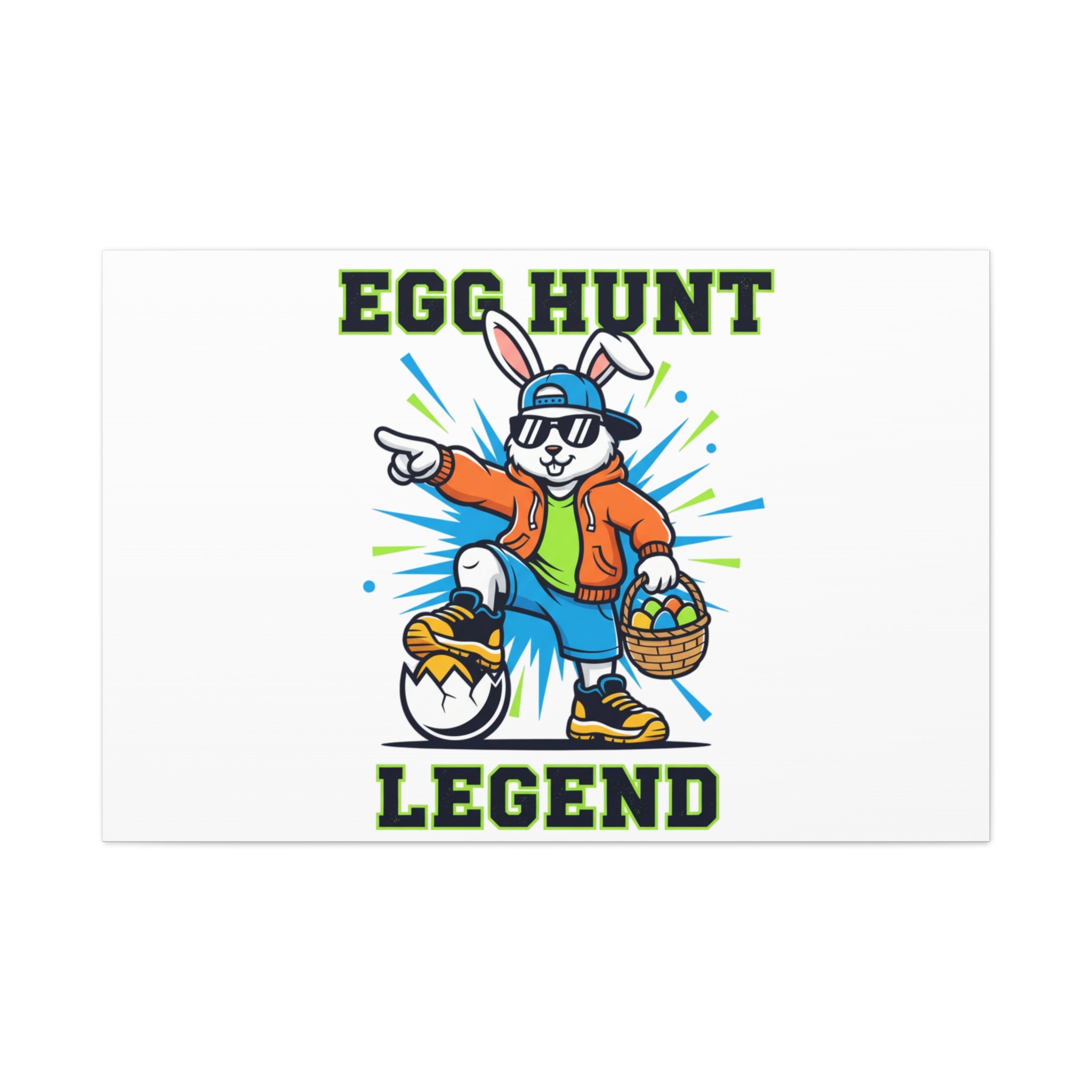 Egg Hunt Legend Canvas | Boys Easter Graphic, Egg Hunter Dino Vibe