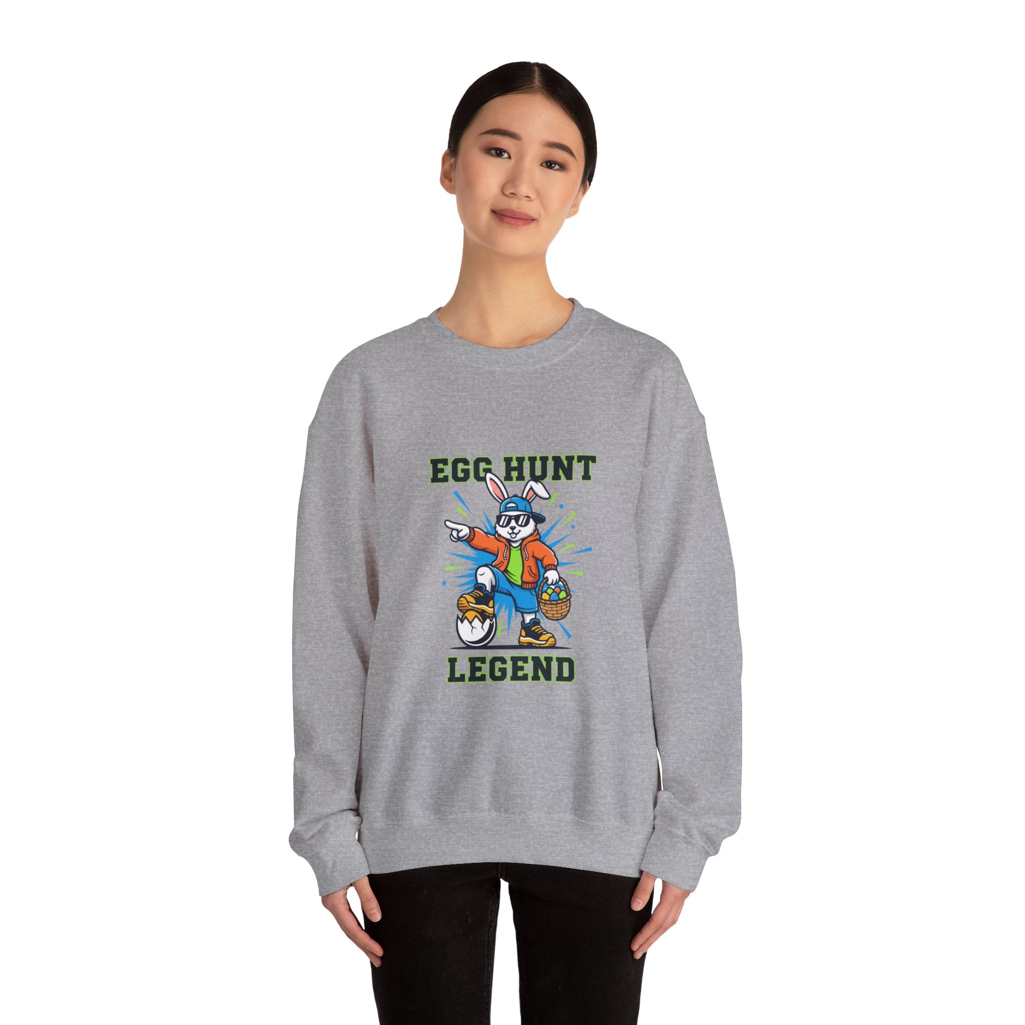 Egg Hunt Legend Crewneck Sweatshirt | boys Easter shirt, egg hunter