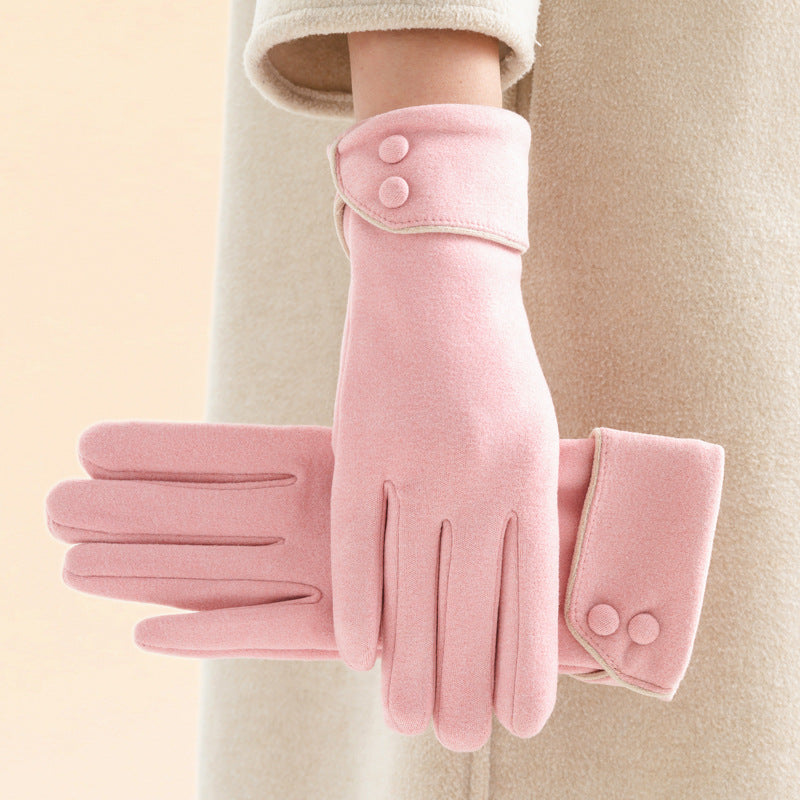 Women's Fleece-lined Warm Graceful Bow Gloves