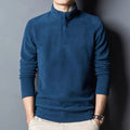 Men's Long-sleeve Mock-neck Fleece Hoodie With Zipperversatile For Winter