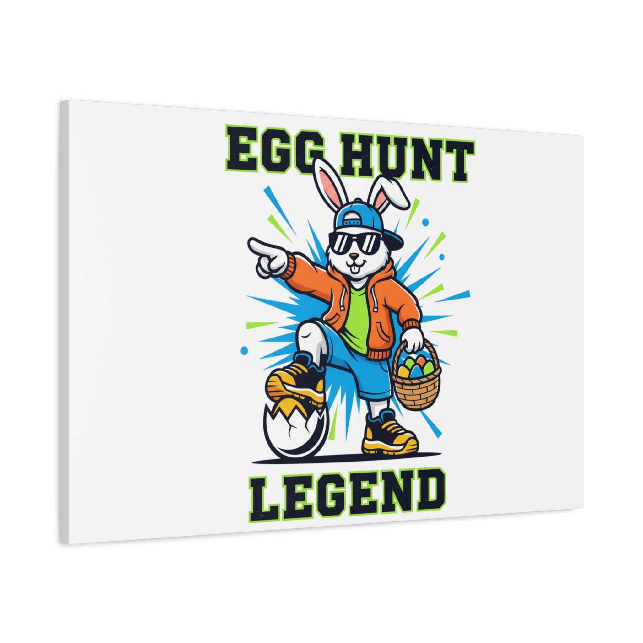Egg Hunt Legend Canvas | Boys Easter Graphic, Egg Hunter Dino Vibe