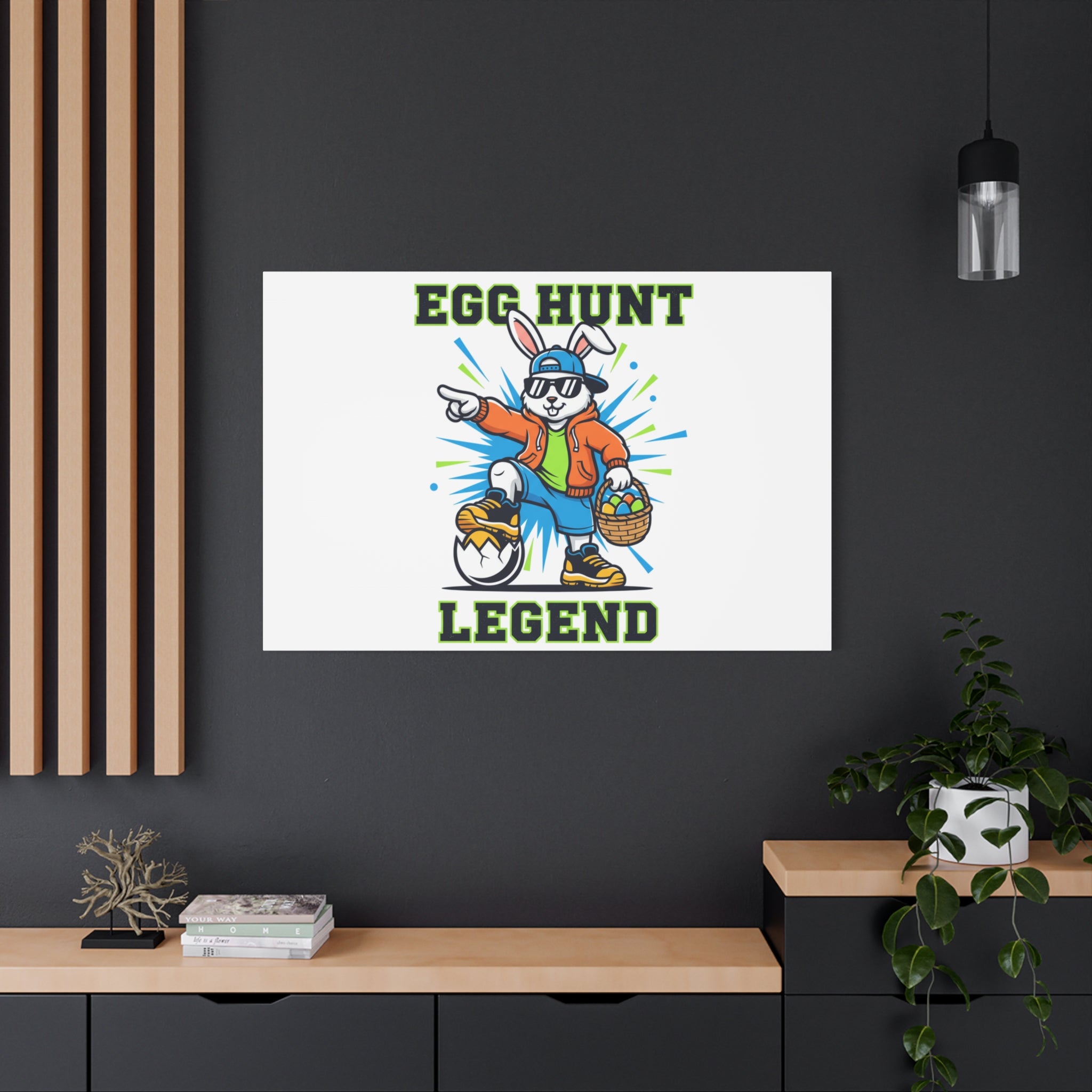 Egg Hunt Legend Canvas | Boys Easter Graphic, Egg Hunter Dino Vibe
