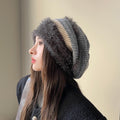 Autumn Winter Lazy-Style Puffy Hat With Fluffy Earflaps And A Hooded Design