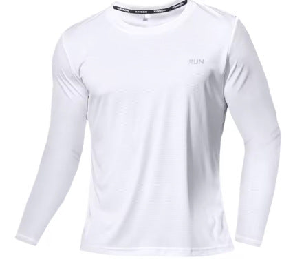 Simple Vibrant Crew-neck Casual Sports Long-sleeve Shirt