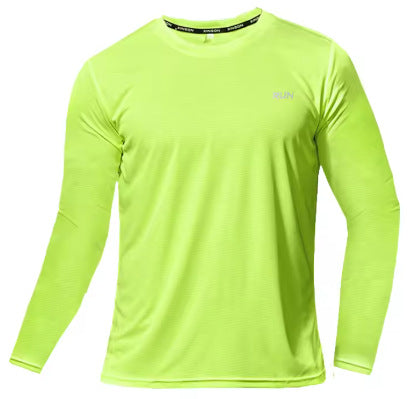 Simple Vibrant Crew-neck Casual Sports Long-sleeve Shirt